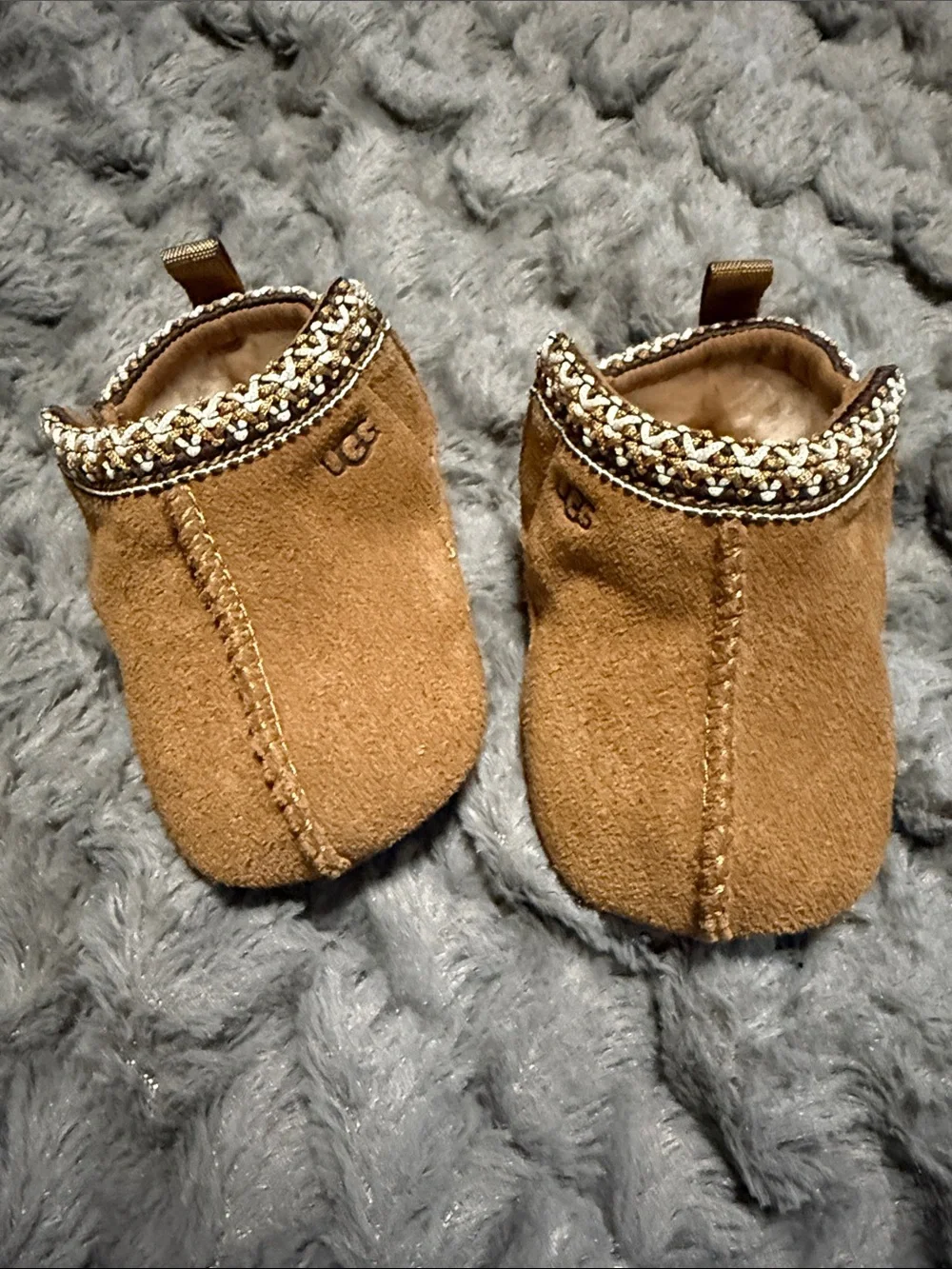 UGG Baby Tasman Suede boots in Chestnut Brown